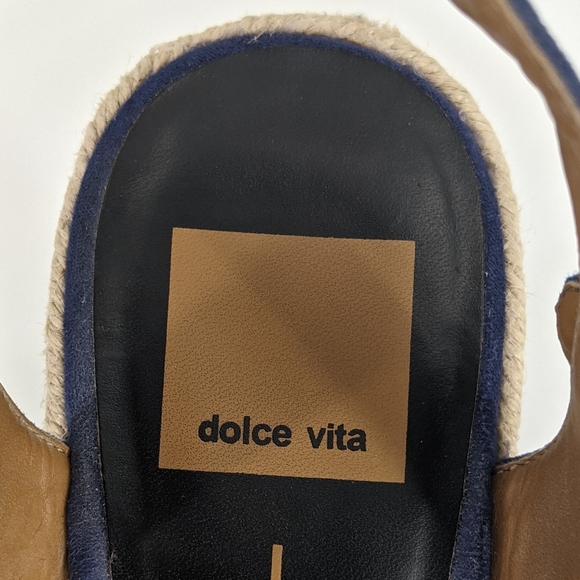 Dolce Vita Blue Suede Espadrille Wedge Sandals - Picture 7 of 9